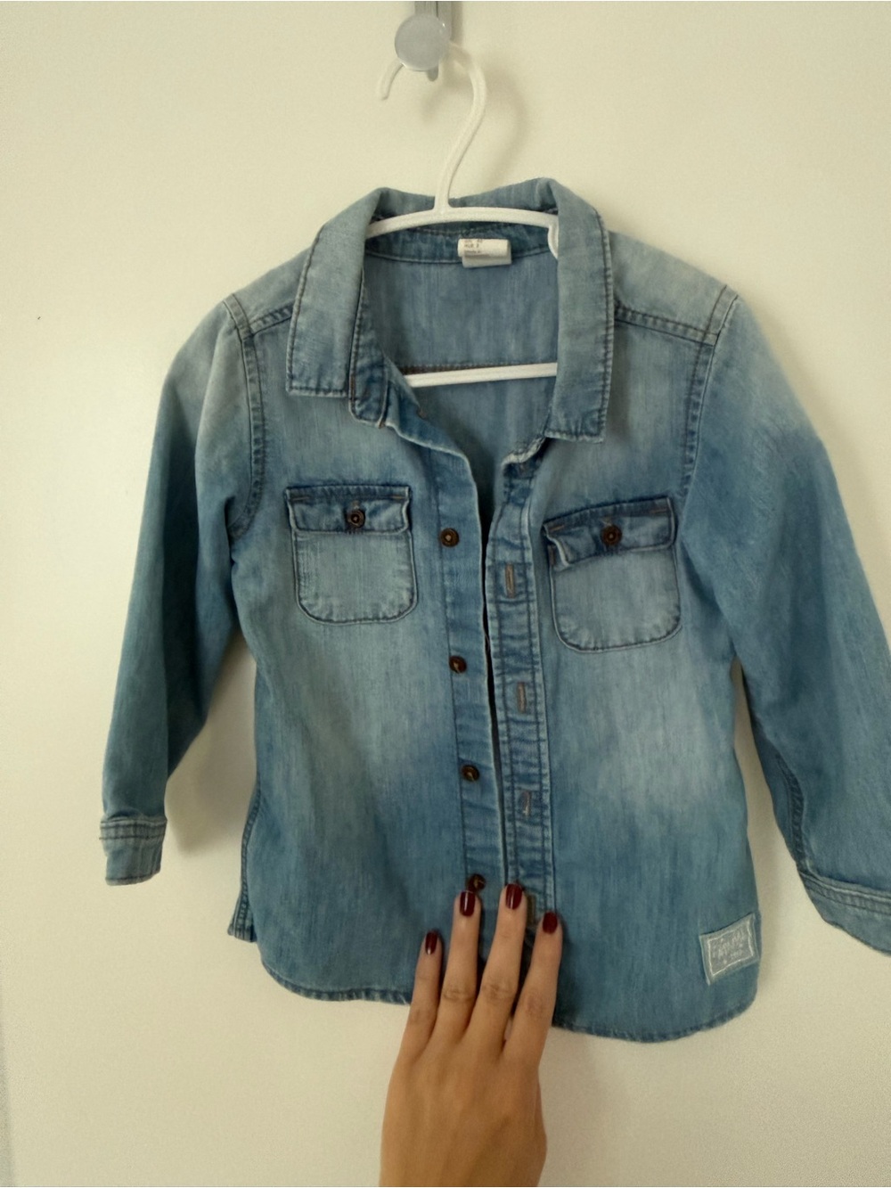 H&M Light Blue Denim Button-Front Kids Shirt
